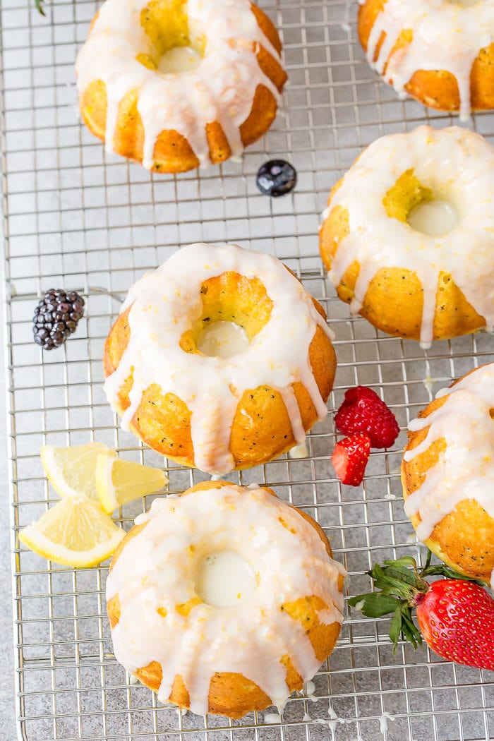 Mini Lemon Poppy Seed Bundt Cake