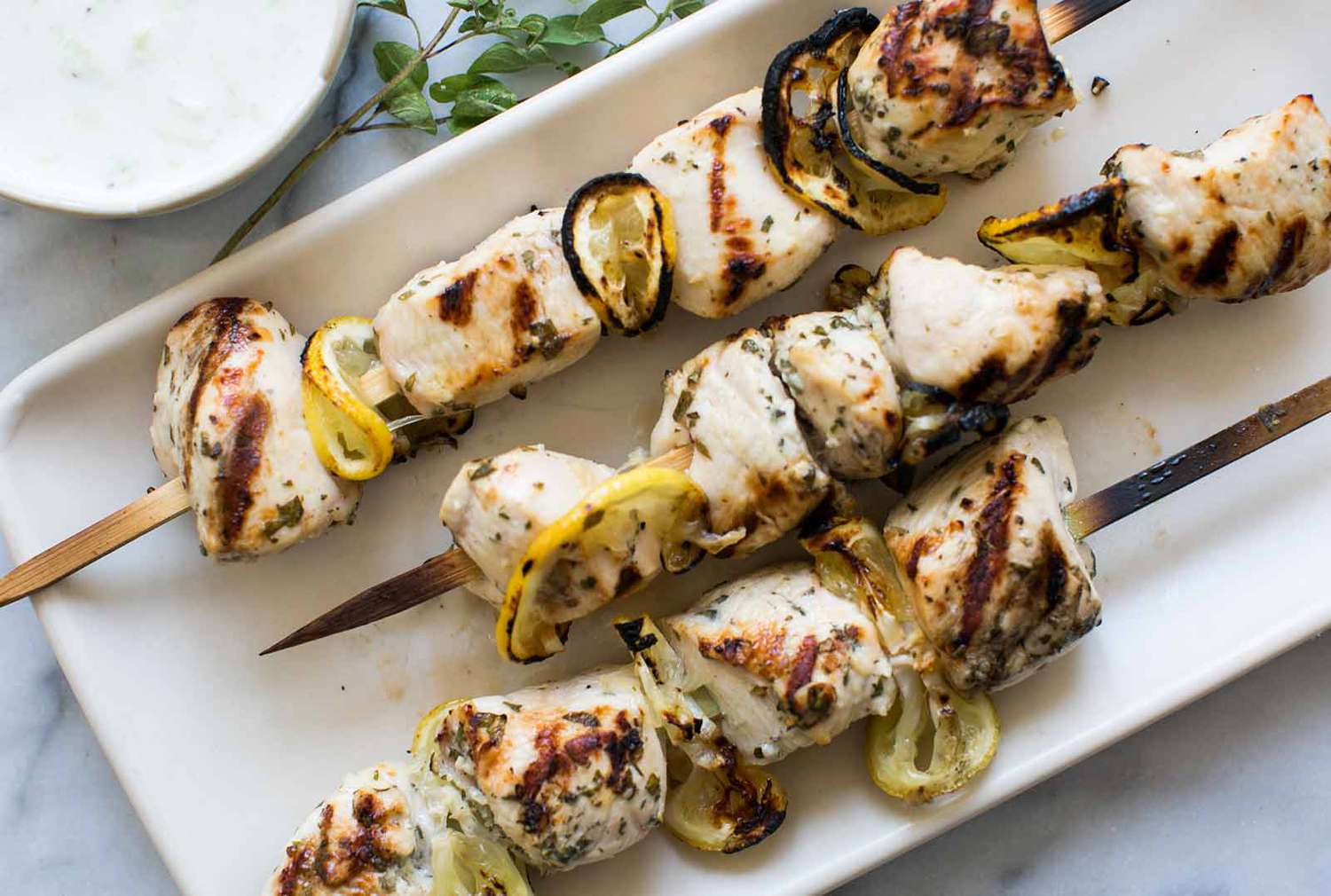 Greek Lemon Chicken Skewers