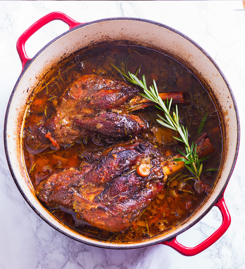 Dutch Oven Braised Lamb Shanks Recipe