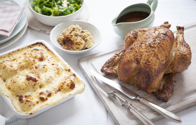 Traditional Roast Chicken with Sage and Onion Stuffing