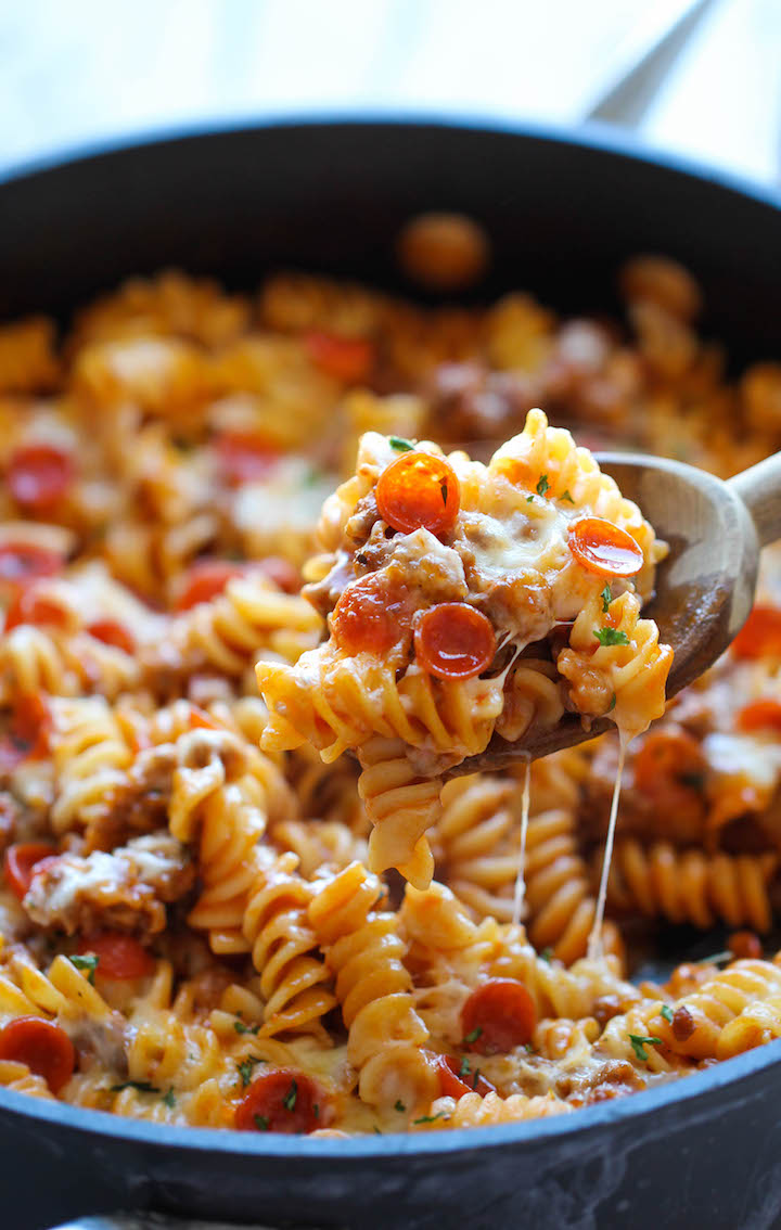 One-Pan Pizza Pasta Bake Recipe
