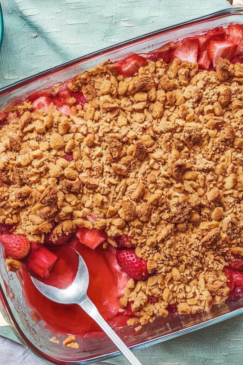 Rhubarb Strawberry Crisp