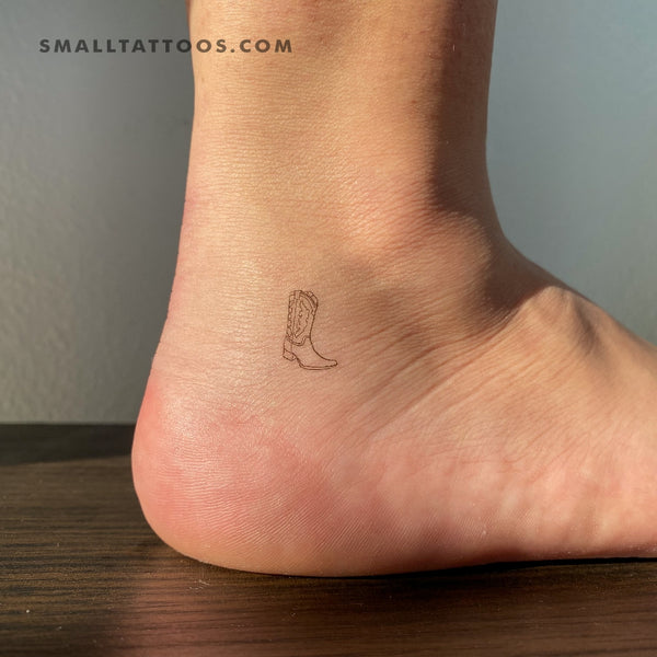 wild west with miniature cowboy hat tattoos on finger or ankle