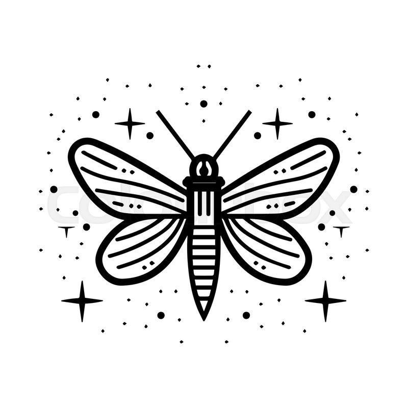 a firefly tattoo outlined with bold black lines