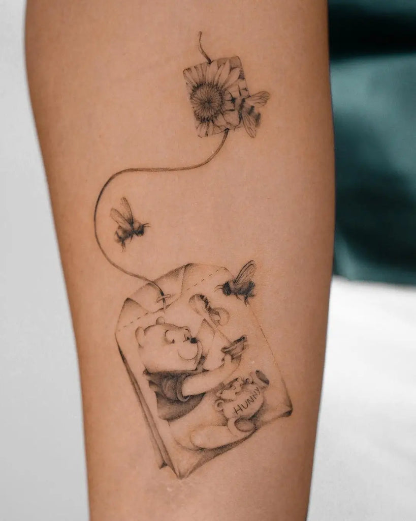 bold pooh tattoo