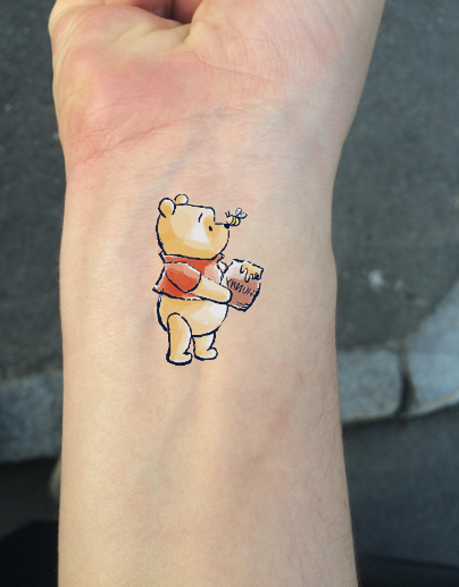 cartoon pooh tattoo
