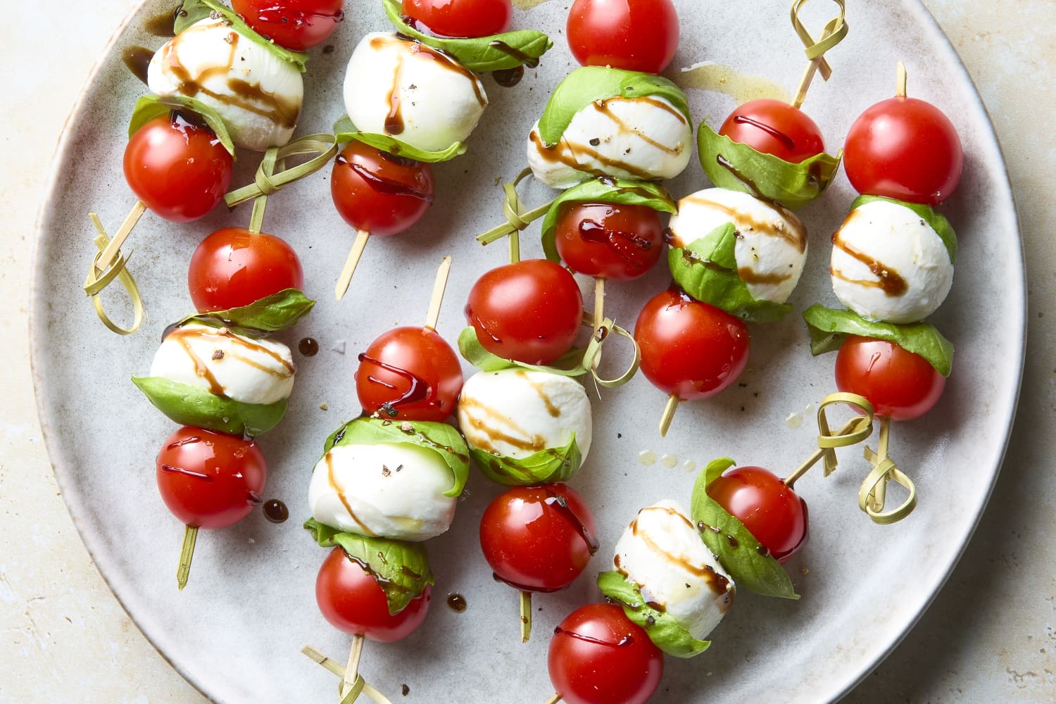 Caprese Skewers with Balsamic Glaze