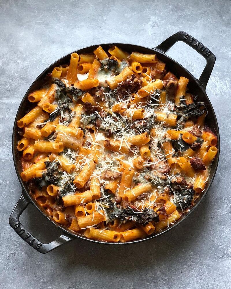 Italian Sausage and Kale Pasta Bake