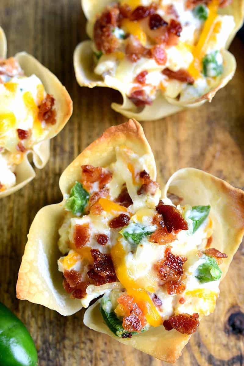 Jalape&ntilde;o Popper Wonton Cups
