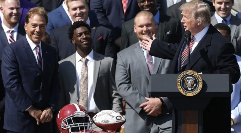 Trump dared Alabama player to push the Oval Office red button and he actually did it