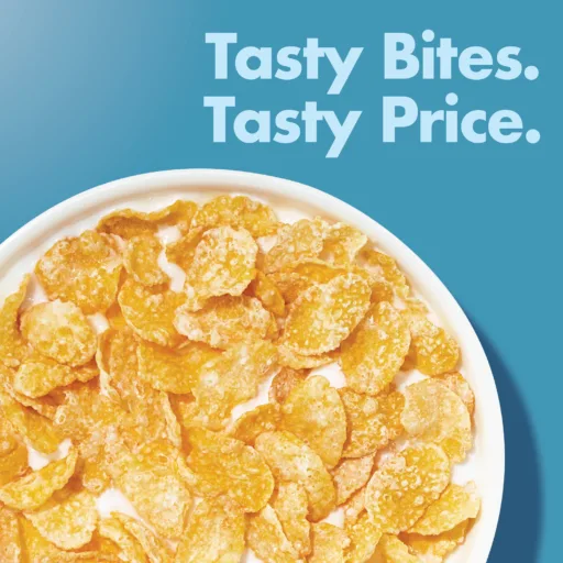 a delicious bowl of cereal with Frosted Flakes