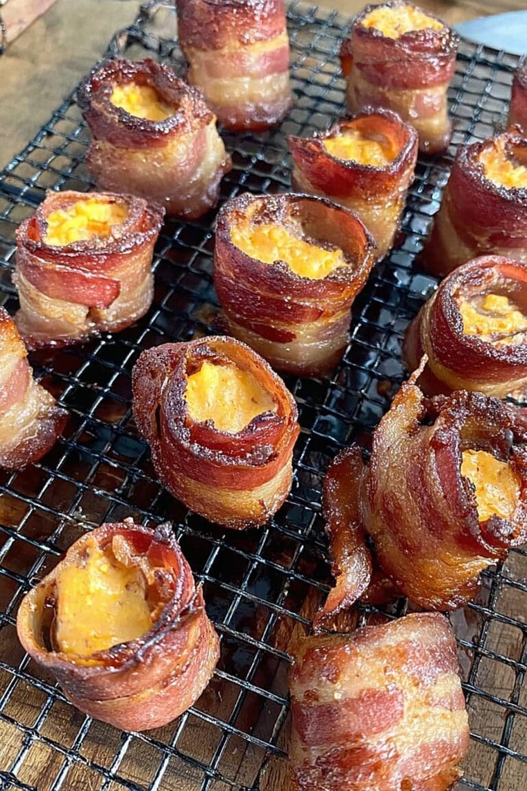 Baked Pig Shots (Bacon Wrapped Sausage)