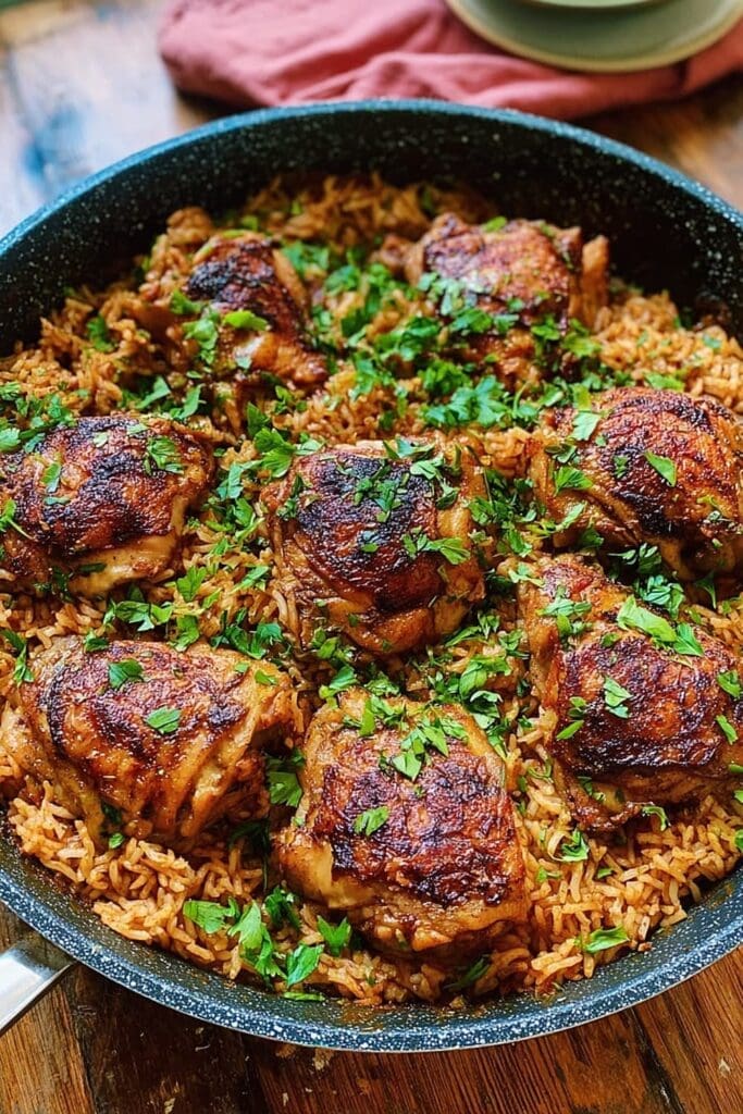 Chicken Spice Top Rice Spicy One-pot Chicken and Rice - Happy Muncher