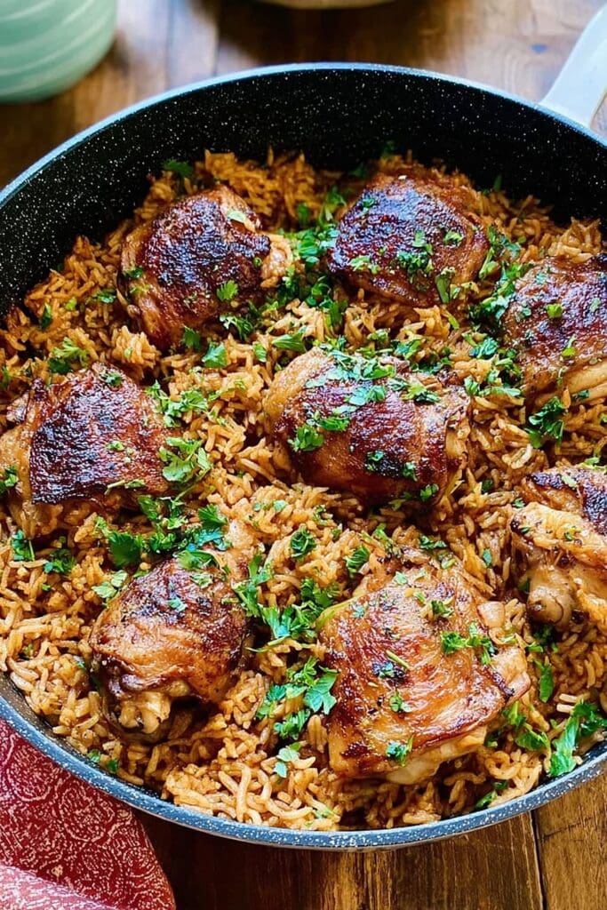 Chicken Spice Top Rice Spicy One-pot Chicken and Rice - Happy Muncher