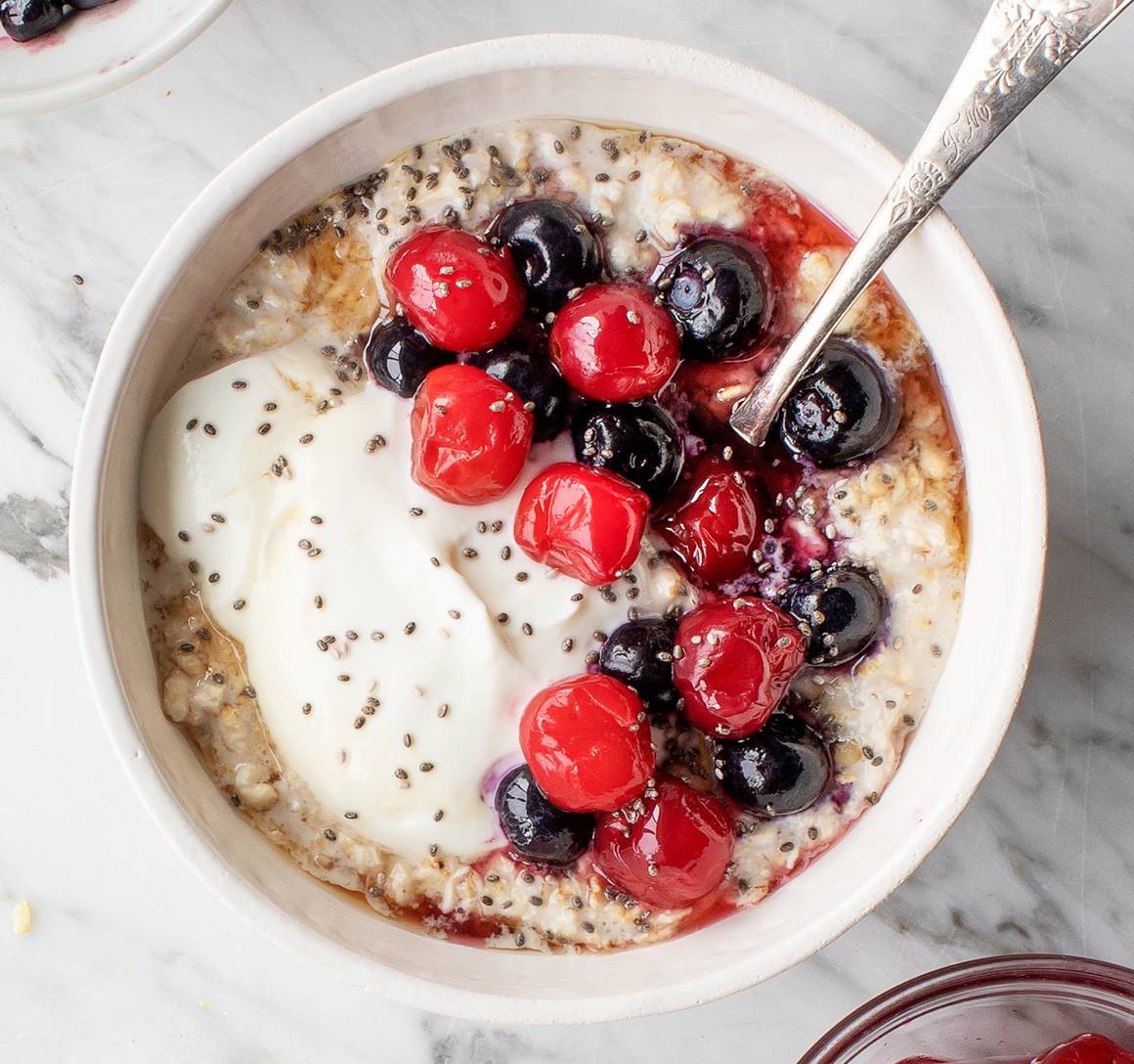 a bowl with instant oatmeal