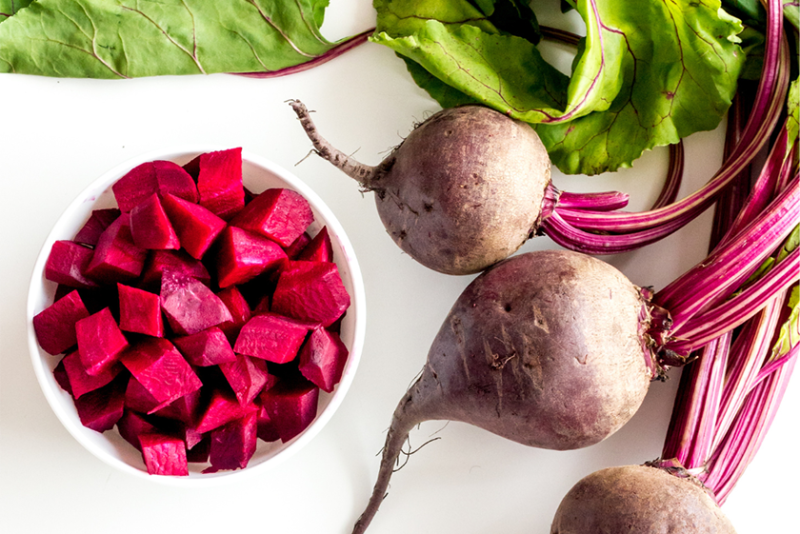 a fresh produce with four beets