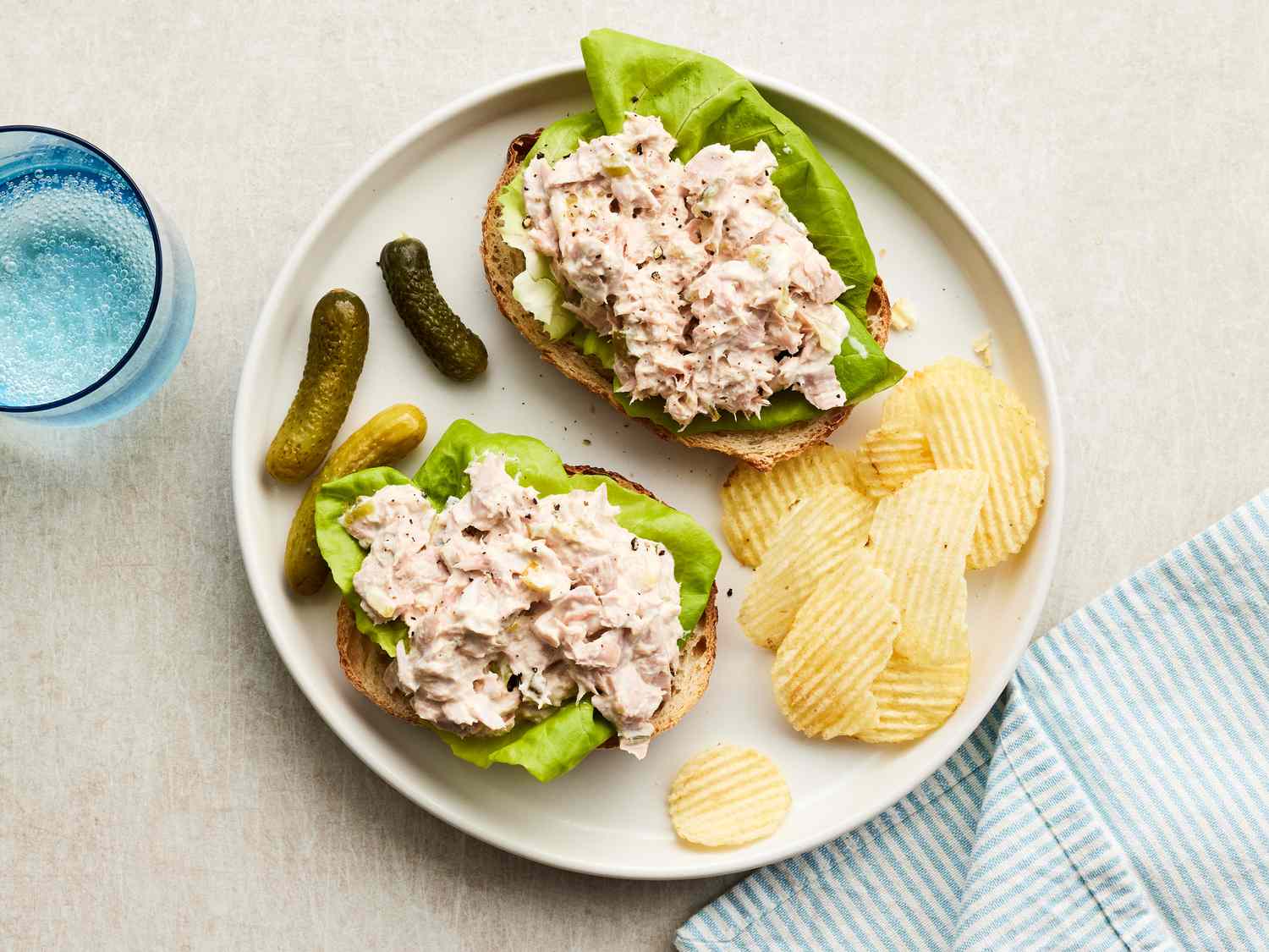 a simple meal with canned tuna salad