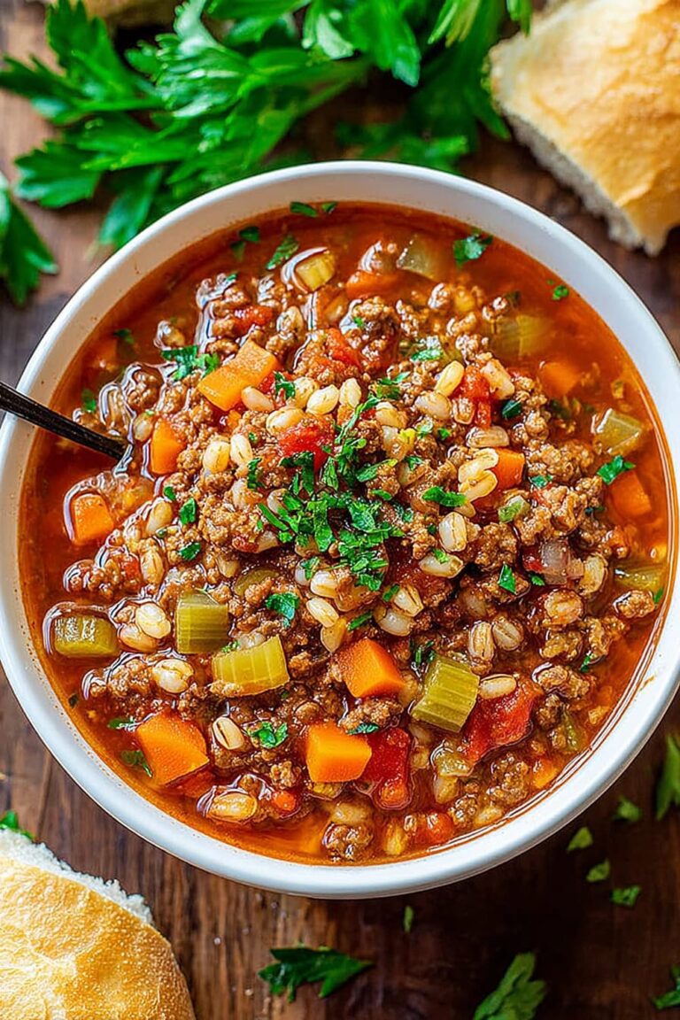Ground Beef and Barley Soup