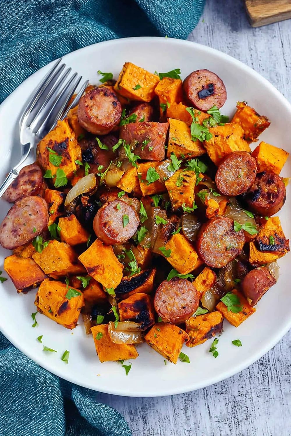 Sheet Pan Sausage and Sweet Potatoes