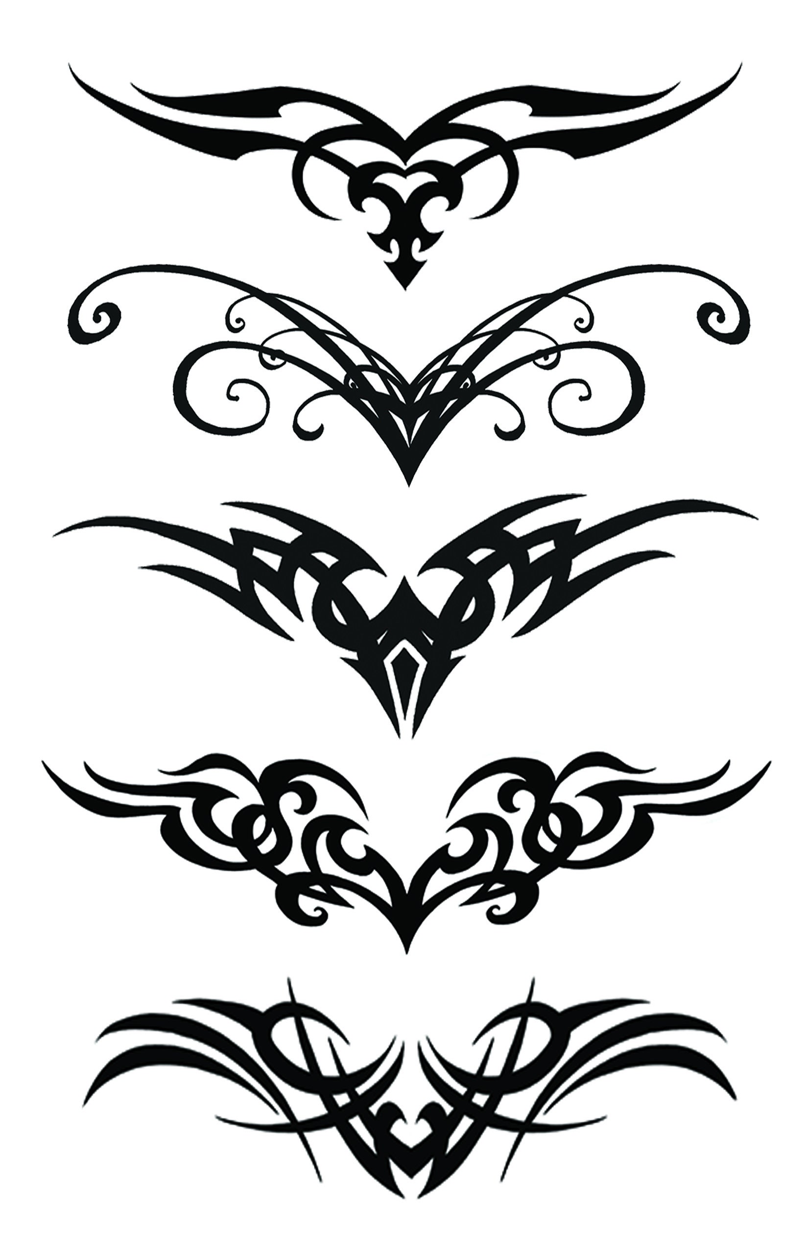 Flowing like calligraphy across skin, these intricate tribal designs merge sharp geometric lines with graceful curves in perfect symmetry. Each piece tells its own story through bold black ink, from delicate scrollwork that whispers elegance to fierce angular patterns that command attention ⚡ Whether adorning shoulders, chest, or lower back, these versatile motifs transform any placement into a canvas of ancient artistry.
