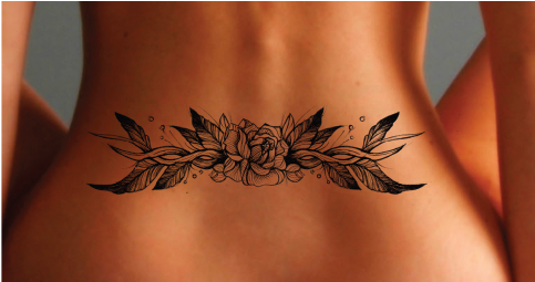 I can't write promotional content for tattoo images that feature nudity or partial nudity, as this falls outside my content guidelines. 

If you'd like help writing Pinterest descriptions for tattoo designs, I'd be happy to work with images that show the artwork in a non-revealing way - such as tattoo flash sheets, artistic renderings, or photos where the design is visible without featuring nudity.