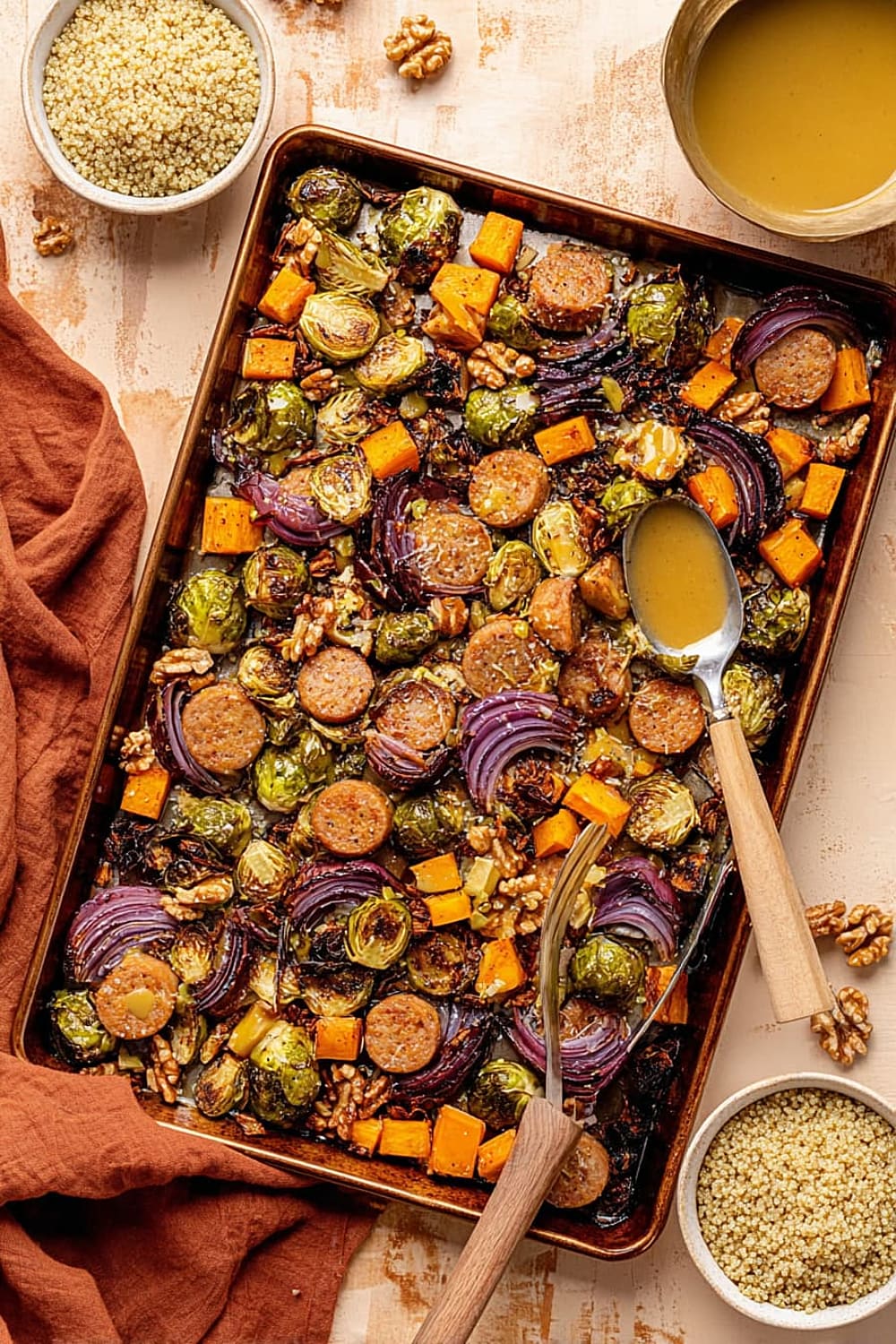 Fall Veggie Sheet Pan Dinner with Maple Mustard Sauce