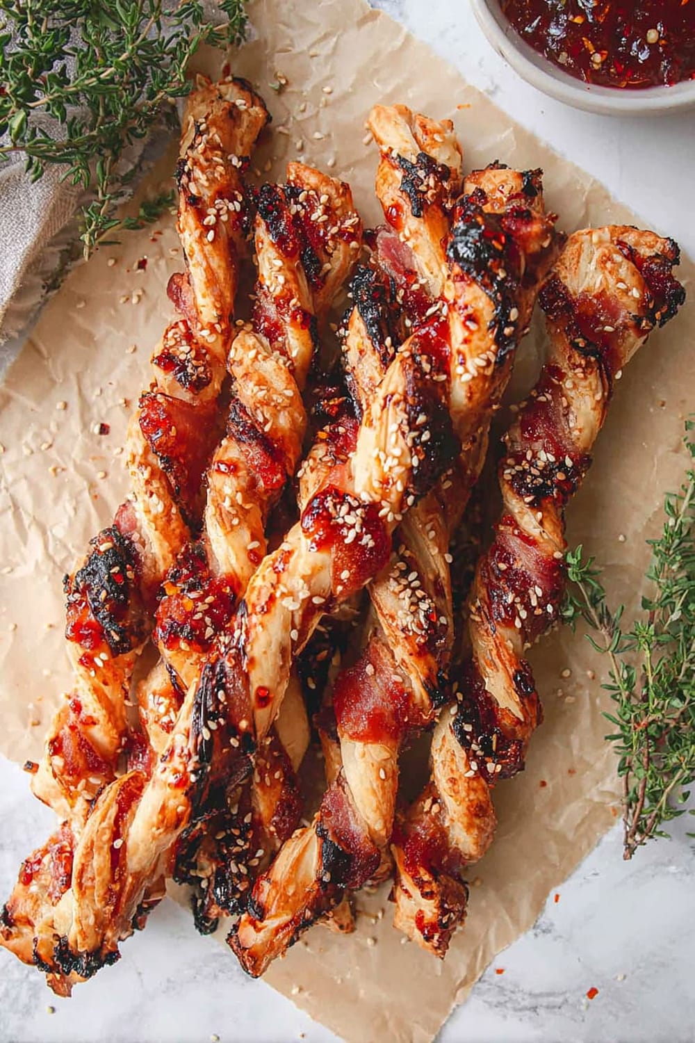 Bacon, Blue Cheese and Sweet Chilli Straws