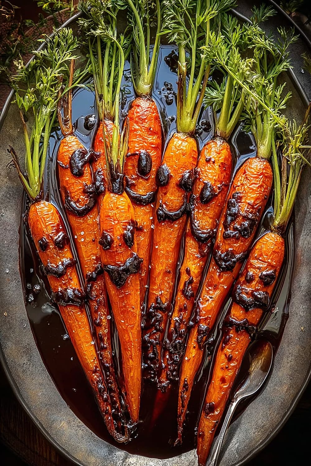 Roasted Carrots with Chocolate Balsamic Sauce - Happy Muncher