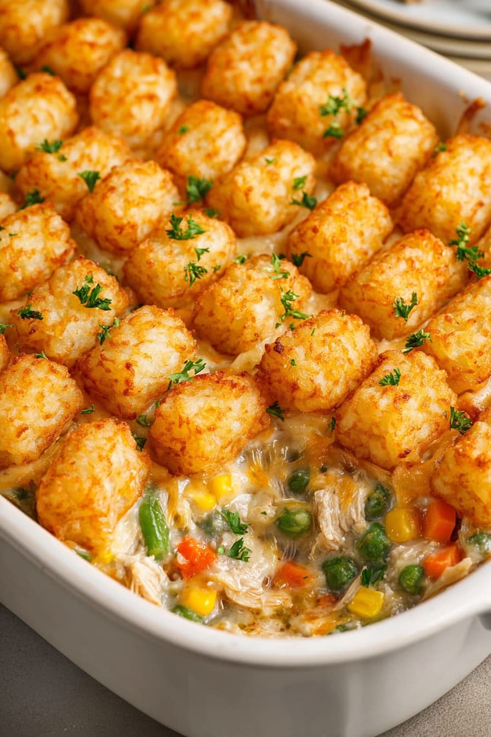 Tater Tot Chicken Pot Pie