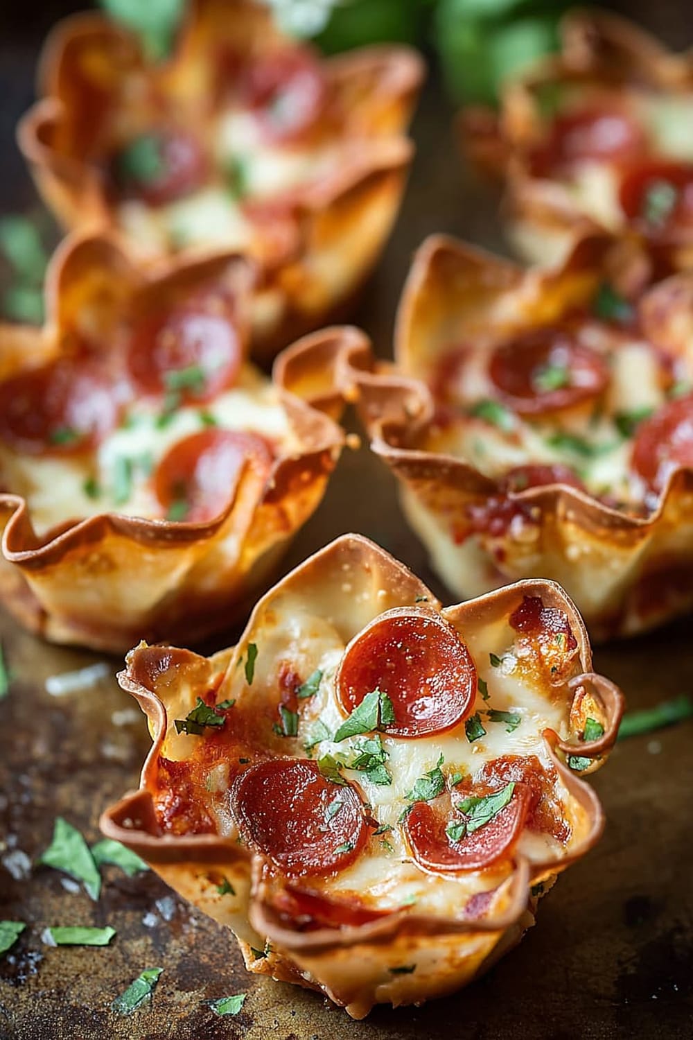 Wonton Pizza Cups
