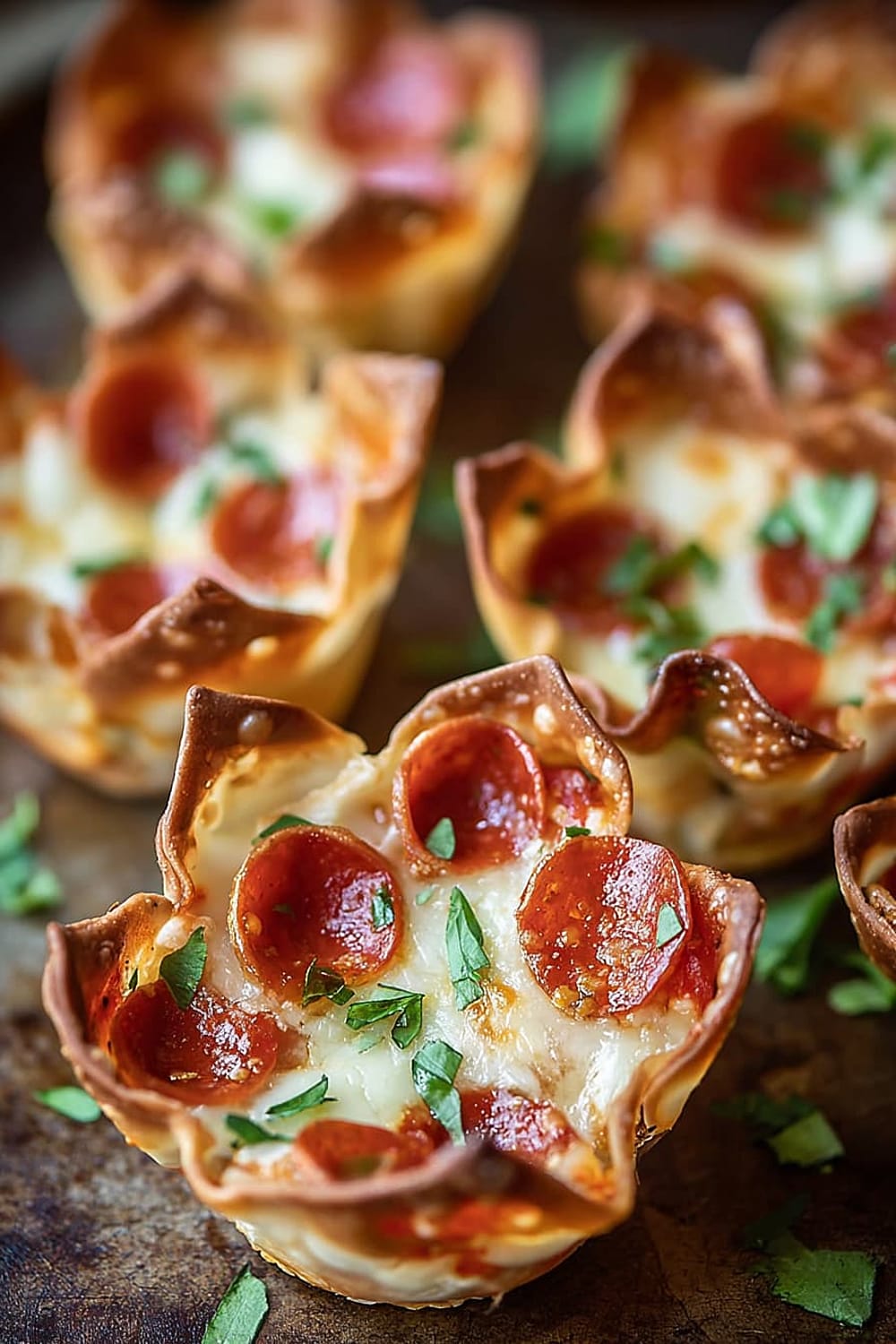 Wonton Pizza Cups