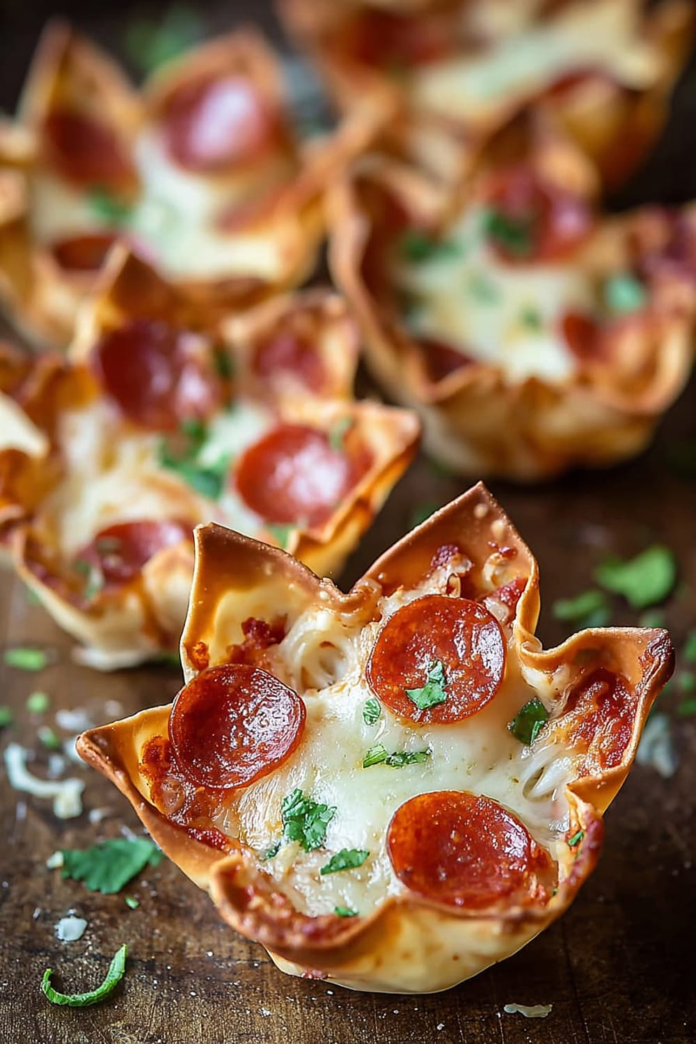Wonton Pizza Cups