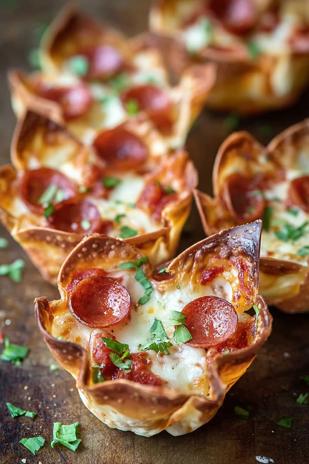 Wonton Pizza Cups