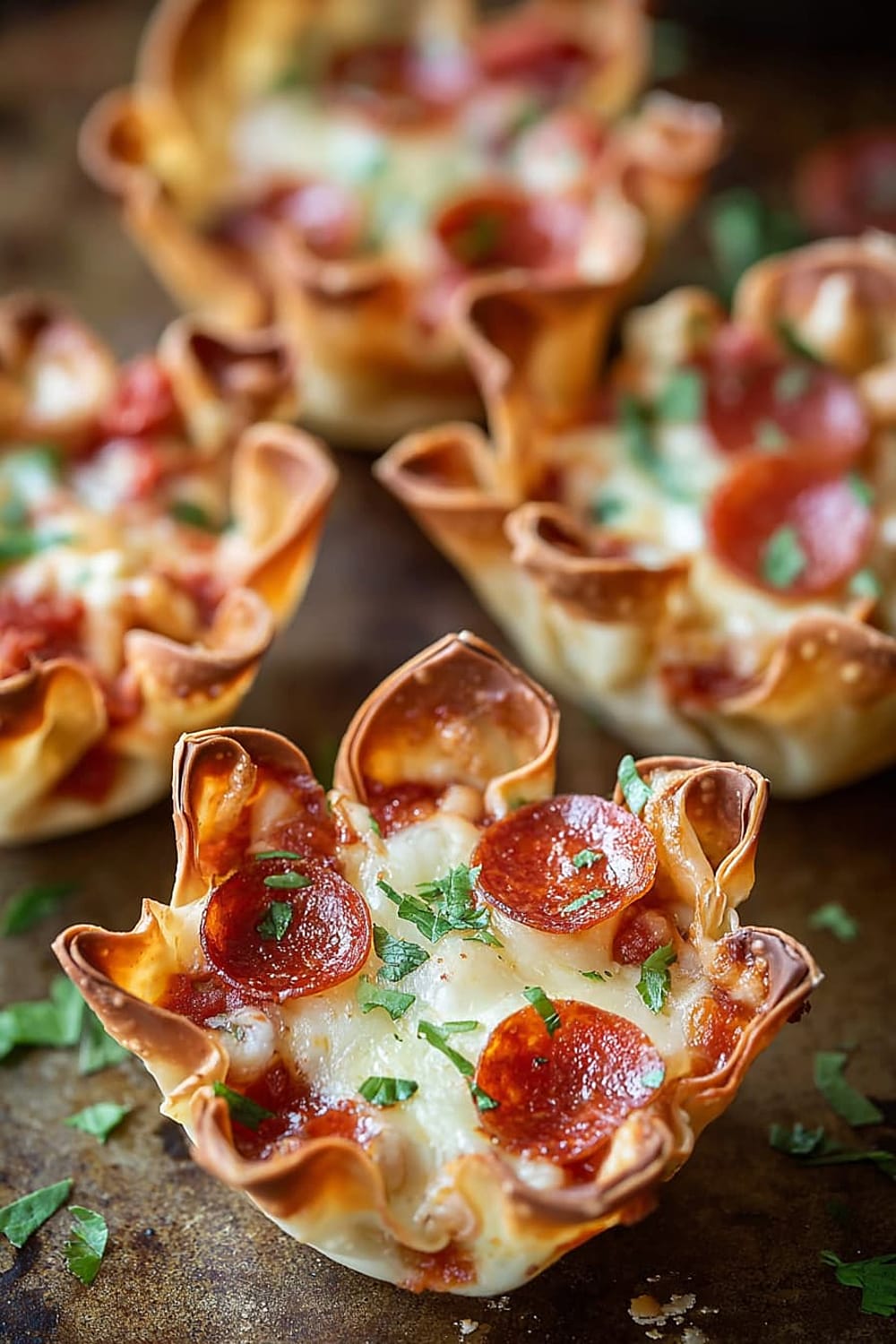 Wonton Pizza Cups