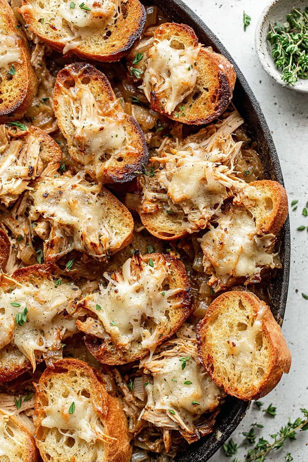 French Onion Chicken Bake (1-Pan w/ Rotisserie Chicken!)
