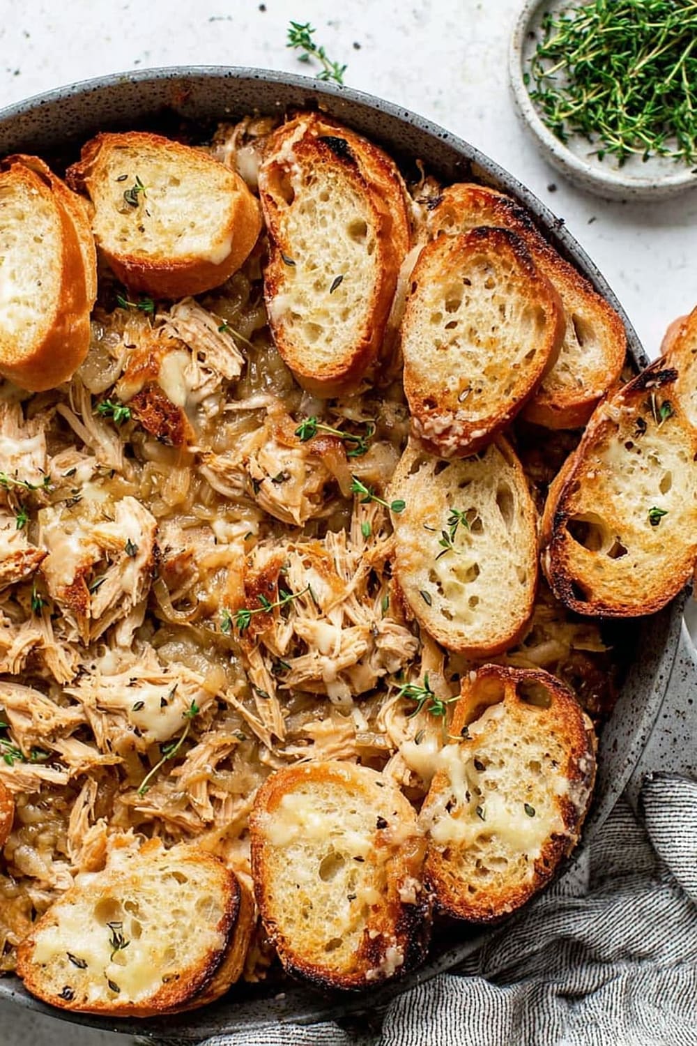 French Onion Chicken Bake (1-Pan w/ Rotisserie Chicken!)