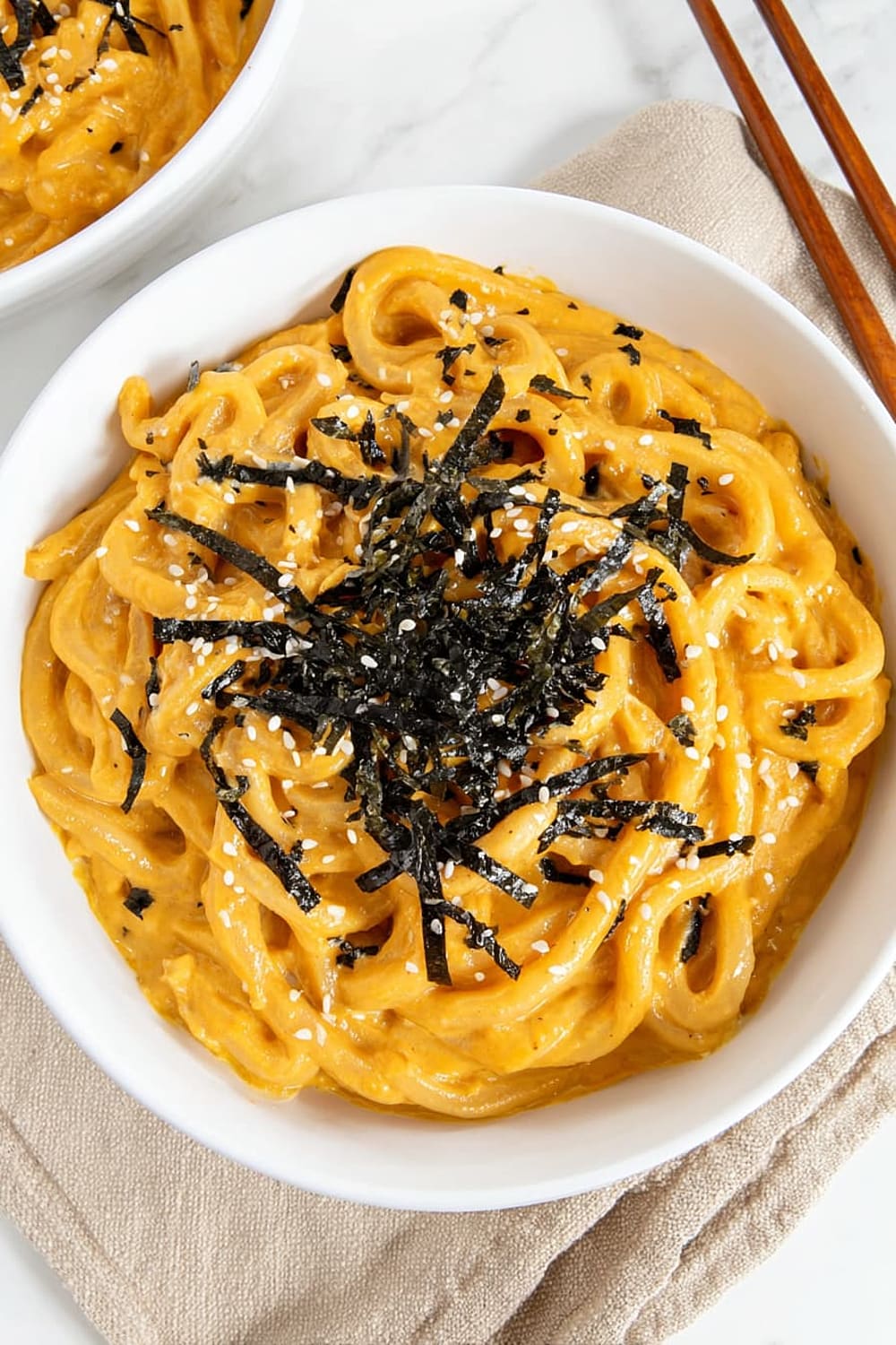 Creamy Pumpkin Miso Udon Noodles