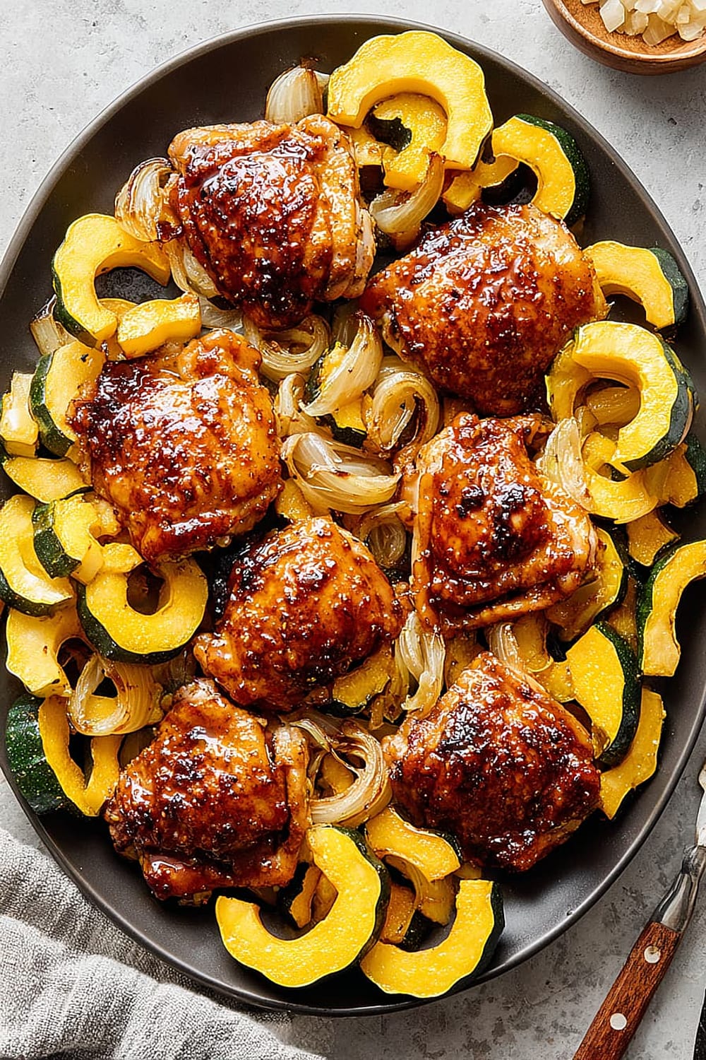 Miso-Honey Chicken with Delciata Squash
