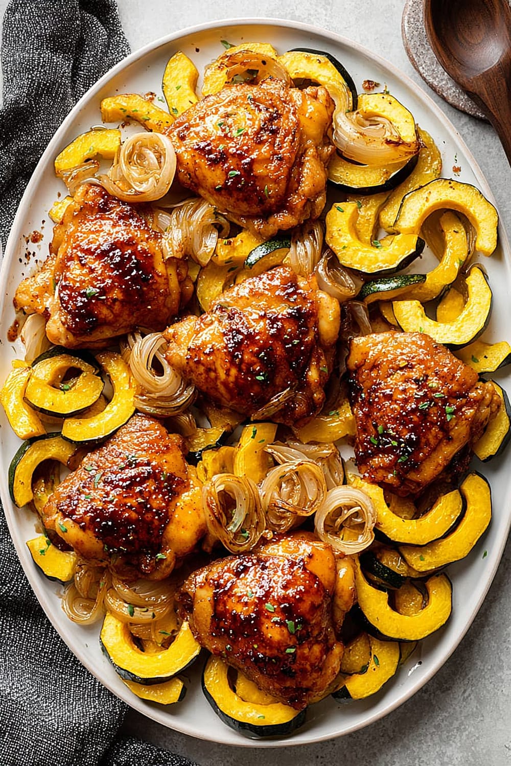 Miso-Honey Chicken with Delciata Squash