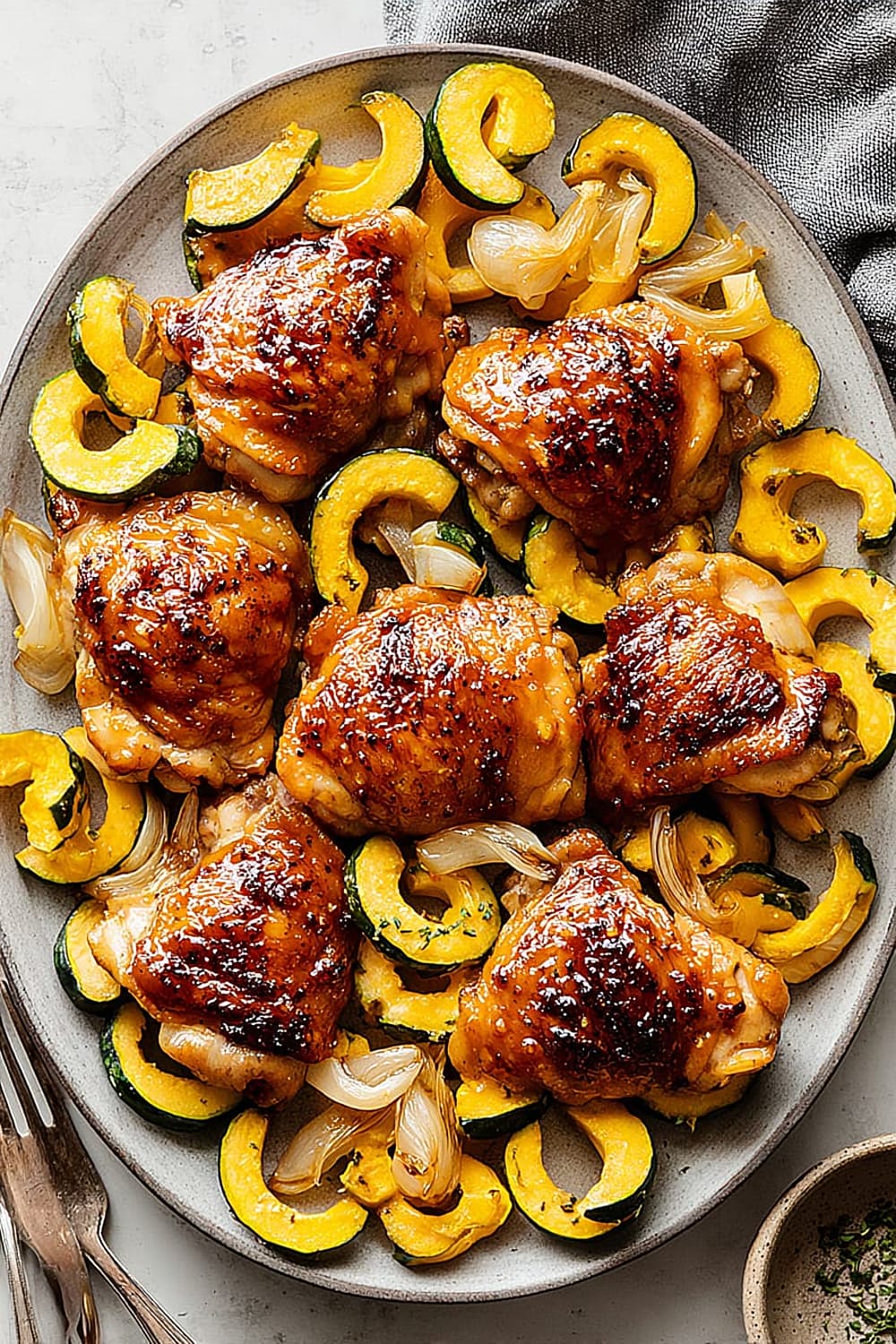 Miso-Honey Chicken with Delciata Squash