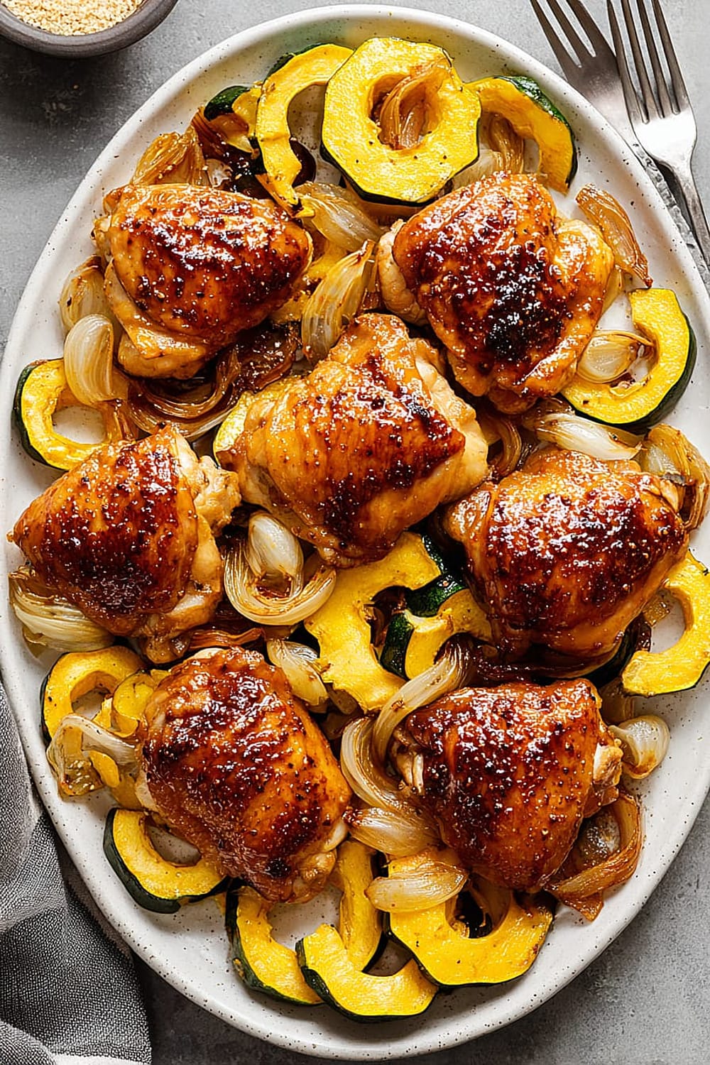 Miso-Honey Chicken with Delciata Squash