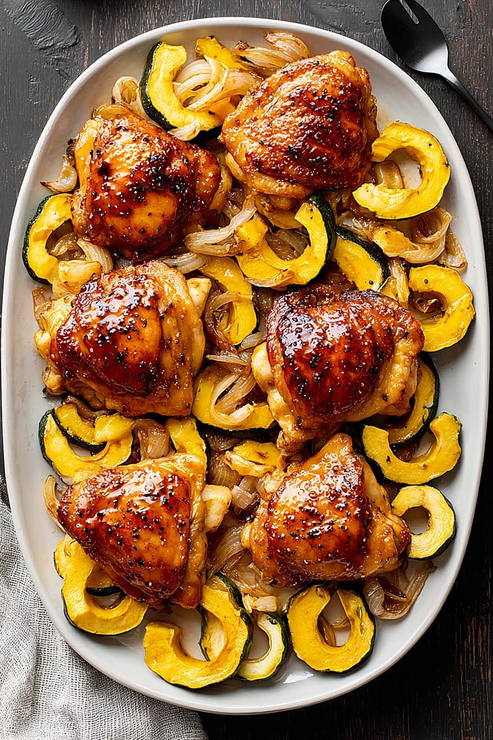 Miso-Honey Chicken with Delciata Squash
