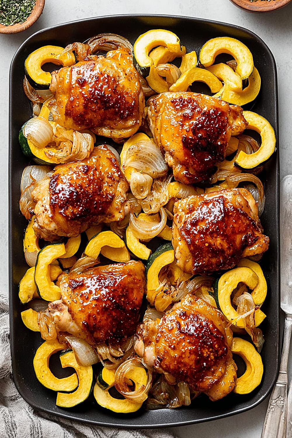 Miso-Honey Chicken with Delciata Squash