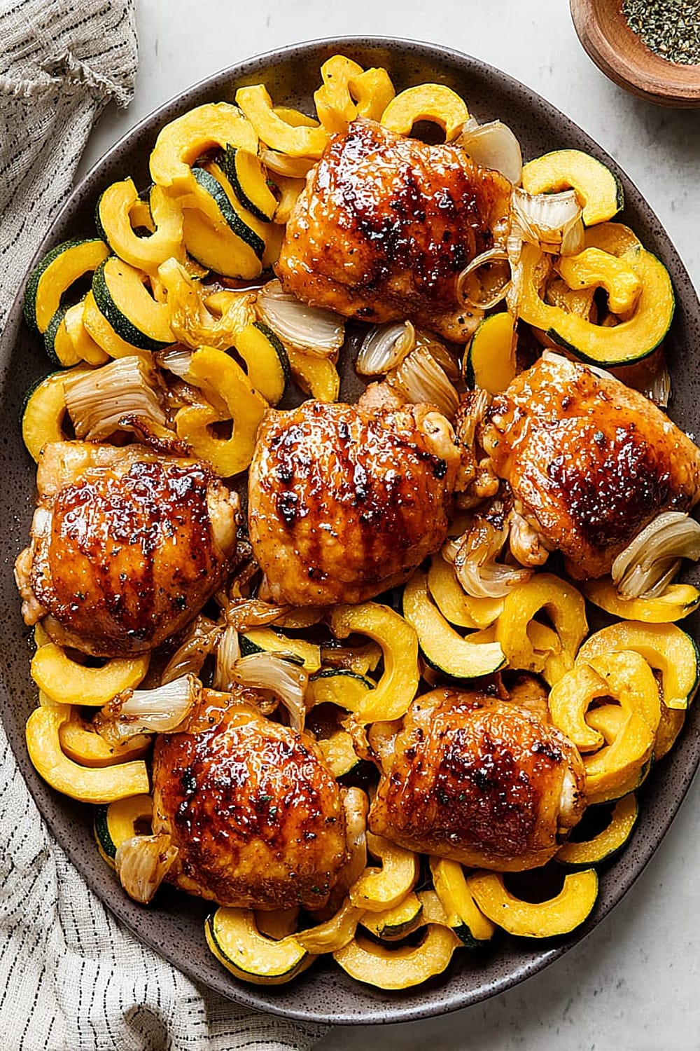 Miso-Honey Chicken with Delciata Squash