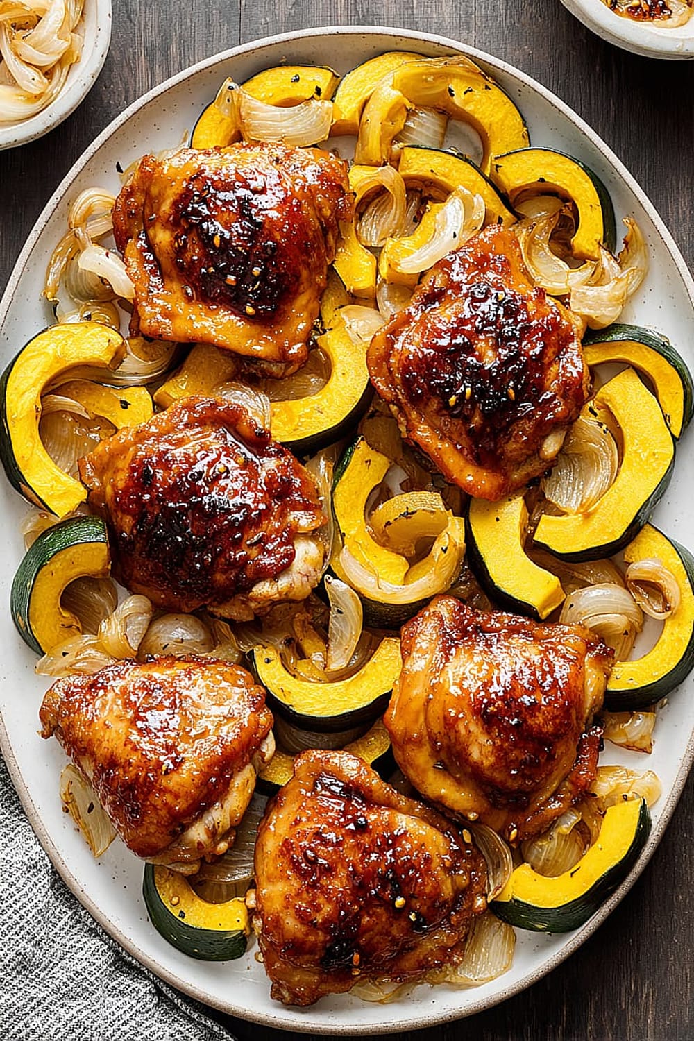 Miso-Honey Chicken with Delciata Squash