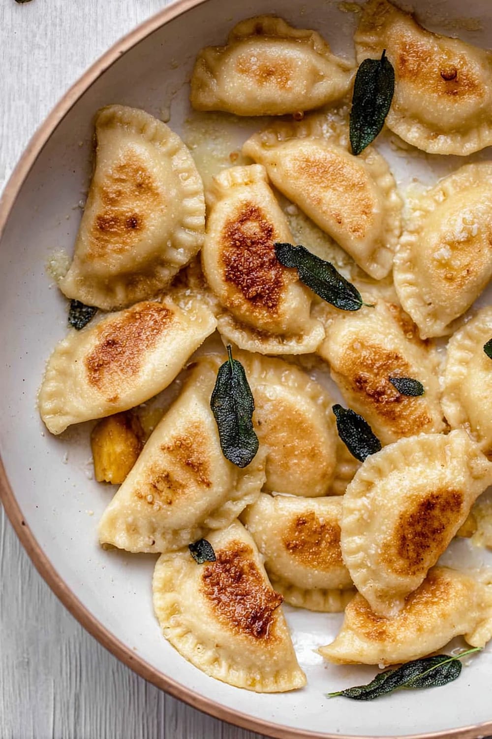 Pumpkin Pierogies with Brown Butter and Crispy Sage