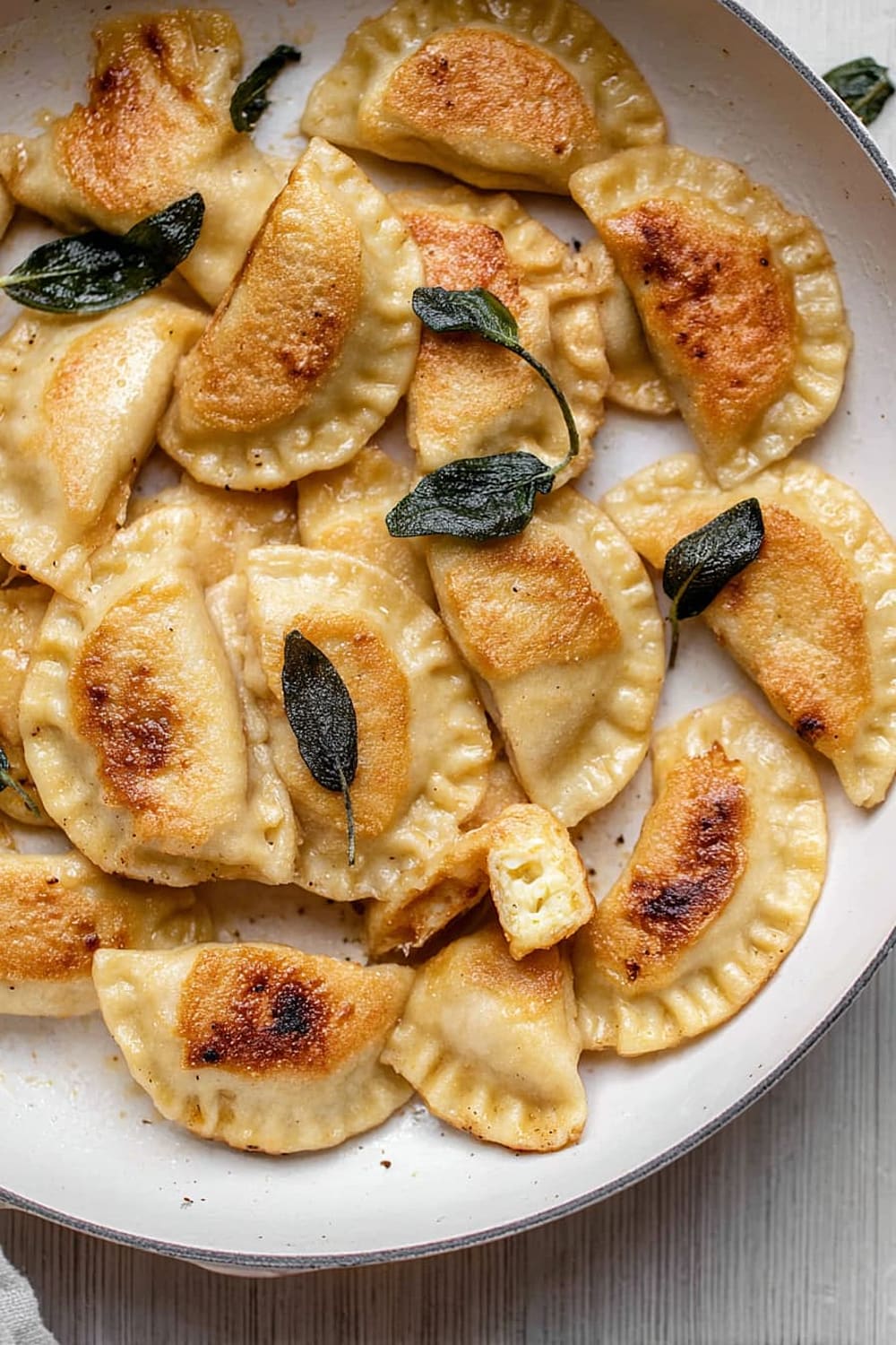 Pumpkin Pierogies with Brown Butter and Crispy Sage