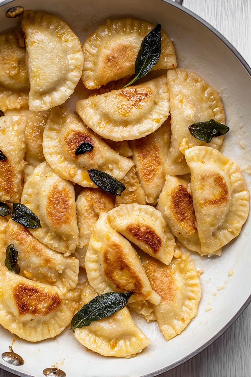 Pumpkin Pierogies with Brown Butter and Crispy Sage