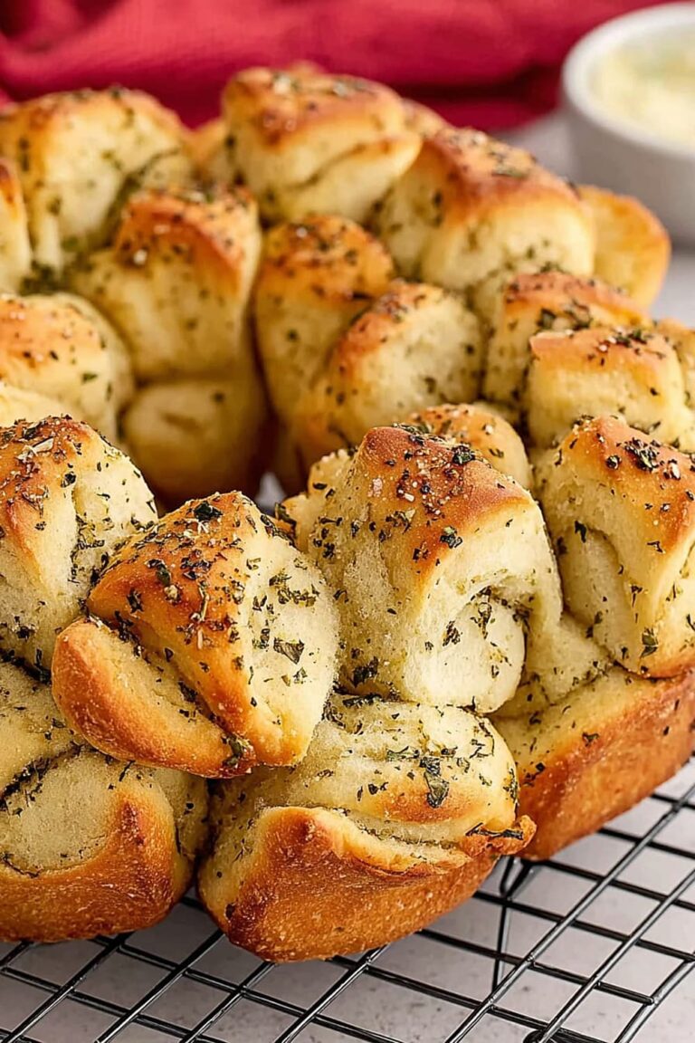Shortcut Garlic Herb Pull-Apart Rolls