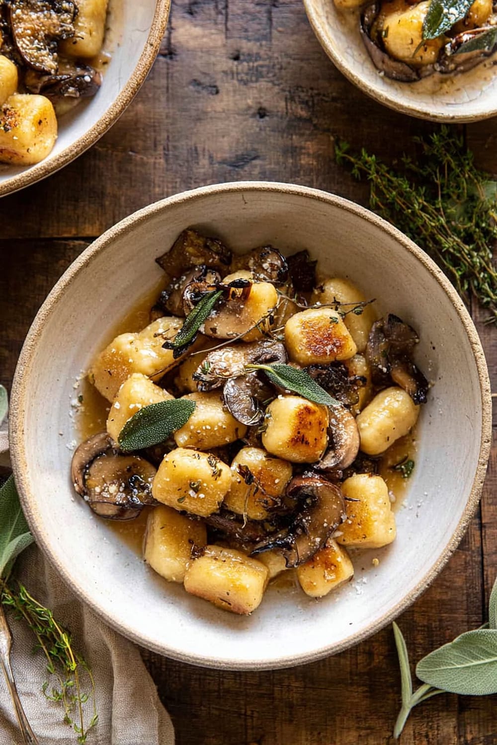 Ricotta Gnocchi with Herby Mushrooms and Sage Browned Butter